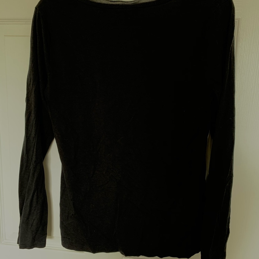 Black long sleeve cotton shirt - Picture 2 of 3